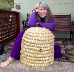 This thickly woven skep has the insulation value of 6-inches of wood.
